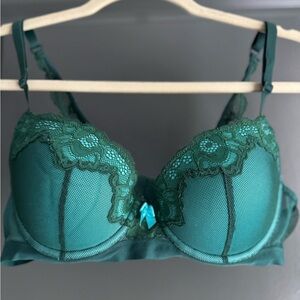 Elegant Adore Me Teal Padded Lace Pushup Bra